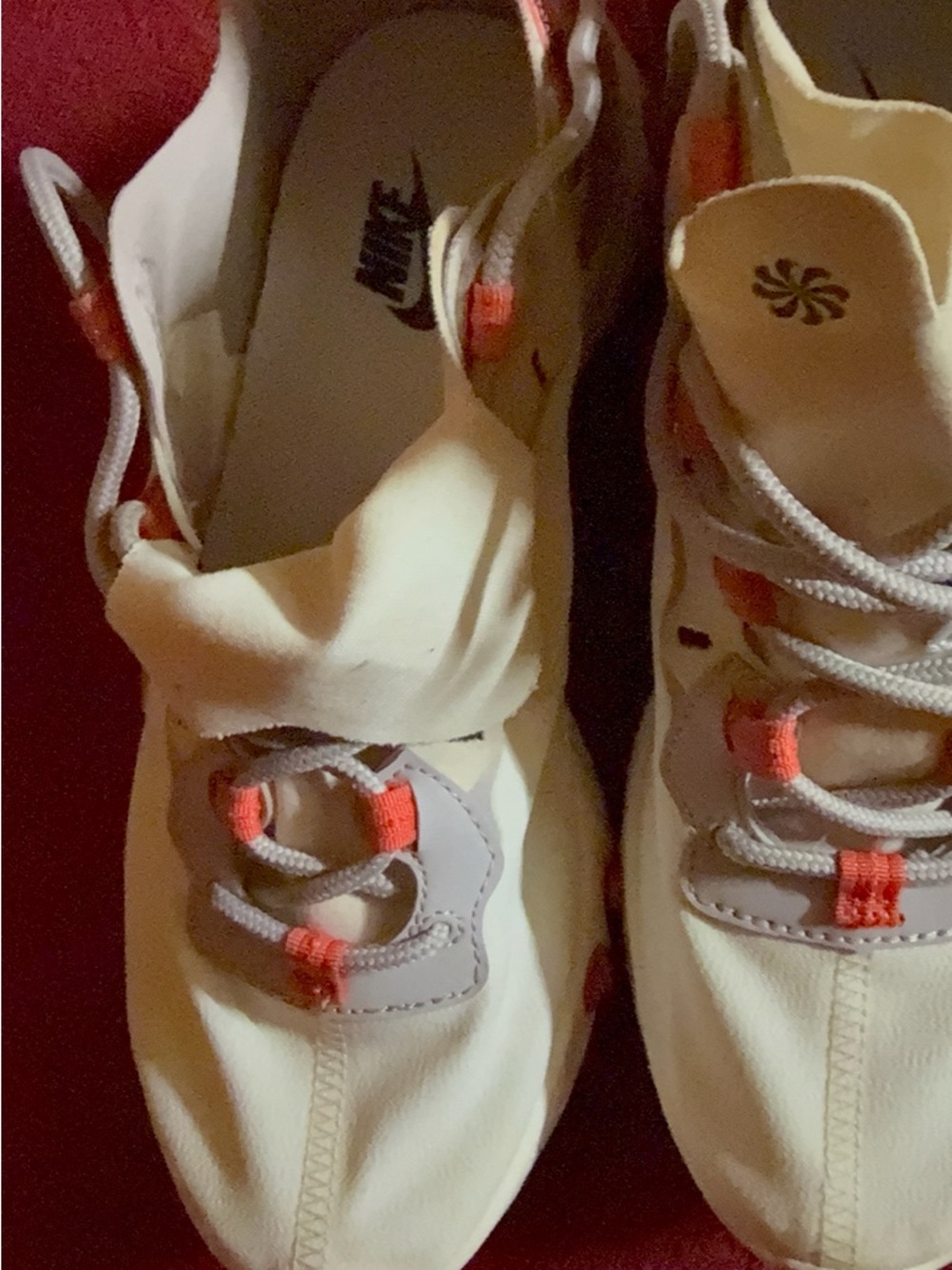 Womens React Element 55 Shoes Platinum Tint/Silver Lilac White and Red - Picture 8 of 9